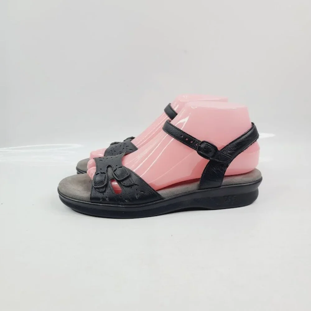 Keen Women's Black Duo Leather Open Toe Slingback Sandals‎ Size 8.5